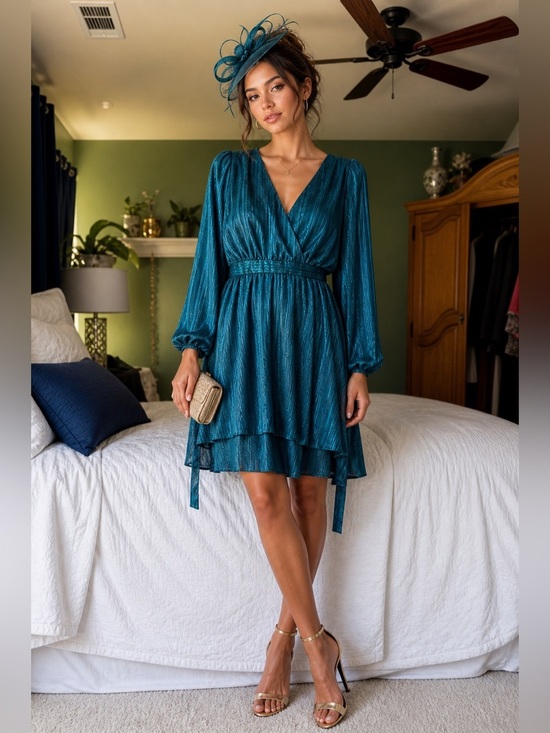 Allison + Kelly Dresses & Skirts - Elegant Teal Women's wedding guest cocktail Dress
